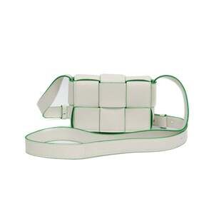 BOTTEGA VENETA White Leather Intrecciato Shoulder Bag